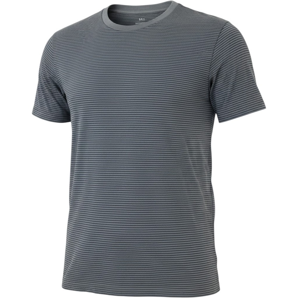 Save Khaki United SKU Mens Grey Striped Jersey Tee Shirt SK00001-TS L USA Made